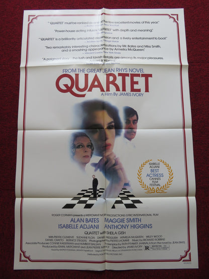 QUARTET FOLDED US ONE SHEET POSTER ALAN BATES MAGGIE SMITH ANTHONY HIGGINS 1981