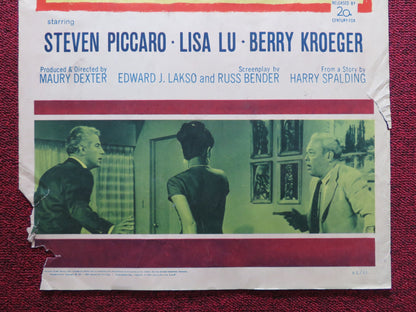 WOMANHUNT US INSERT (14"x 36") POSTER STEVEN PICCARO LISA LU 1961