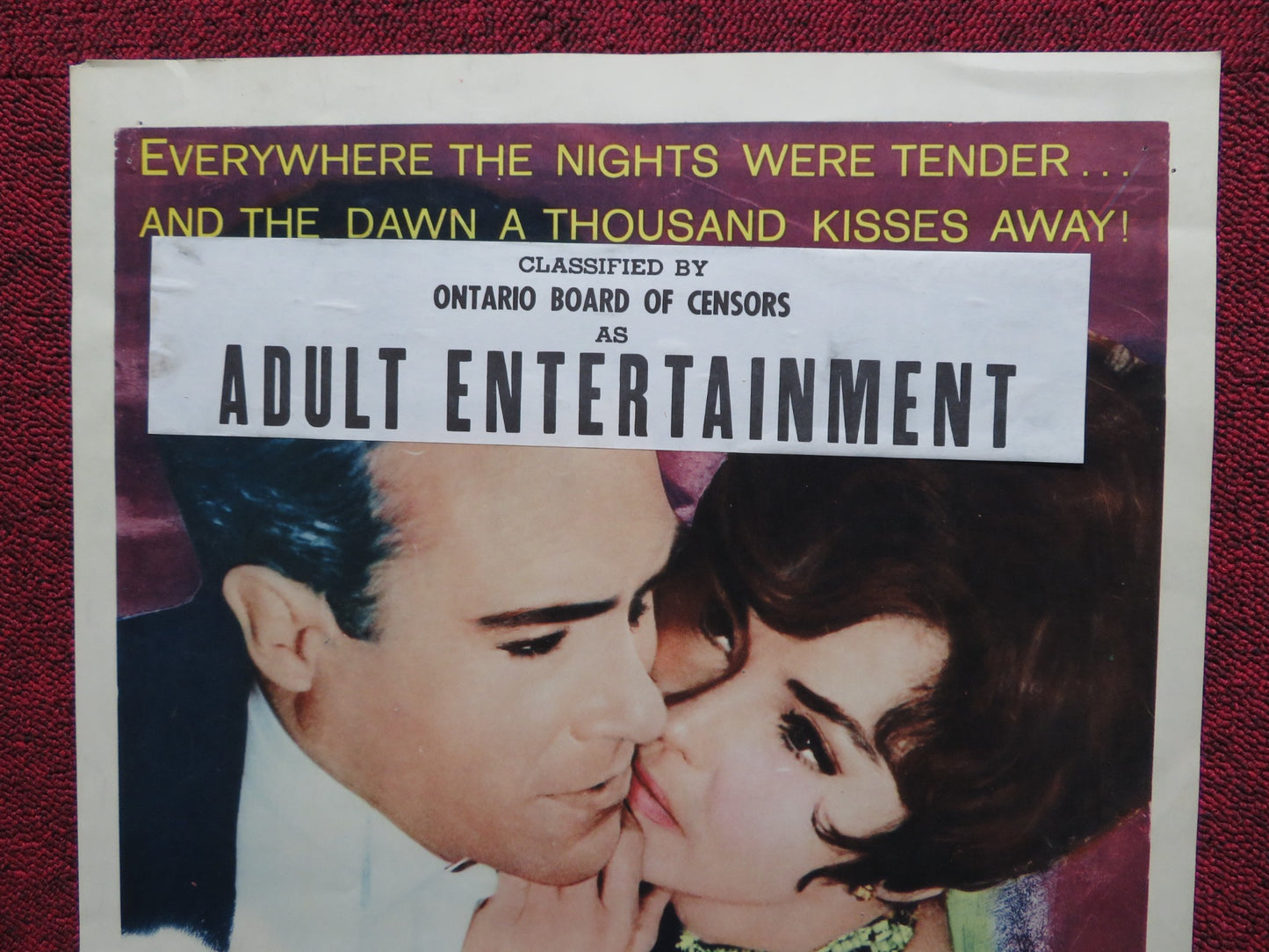 TENDER IS NIGHT US INSERT (14"x 36") POSTER JENNIFER JONES J. ROBARDS, JR. 1961