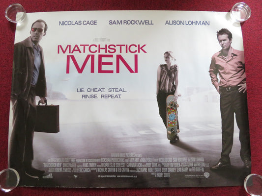 MATCHSTICK MEN UK QUAD (30"x 40") ROLLED POSTER NICOLAS CAGE SAM ROCKWELL 2003