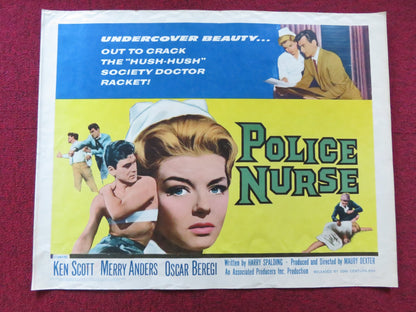 POLICE NURSE HALF SHEET (22"x 28") POSTER KEN SCOTT MERRY ANDERS 1963