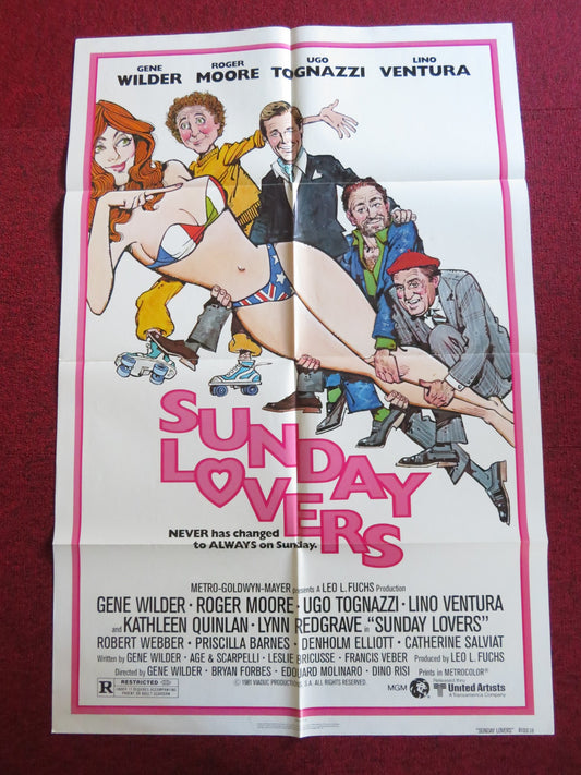 SUNDAY LOVERS FOLDED US ONE SHEET POSTER ROGER MOORE GENE WILDER 1981