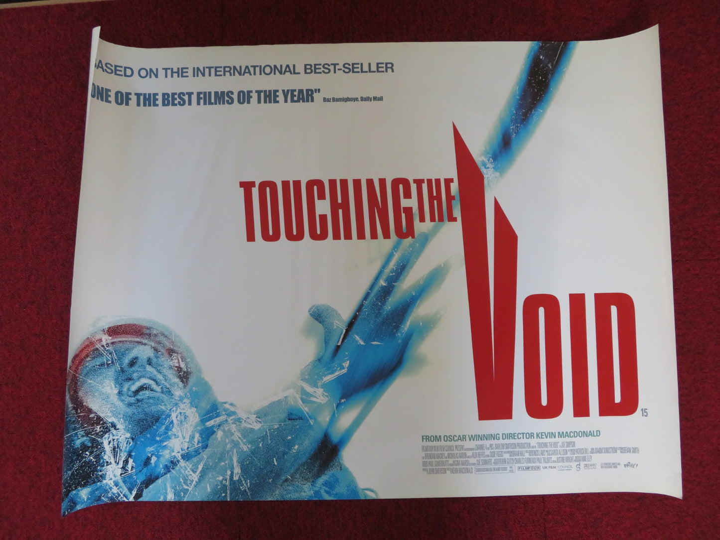 TOUCHING THE VOID UK QUAD (30"x 40") ROLLED POSTER BRENDAN MACKEY N. AARON 2003