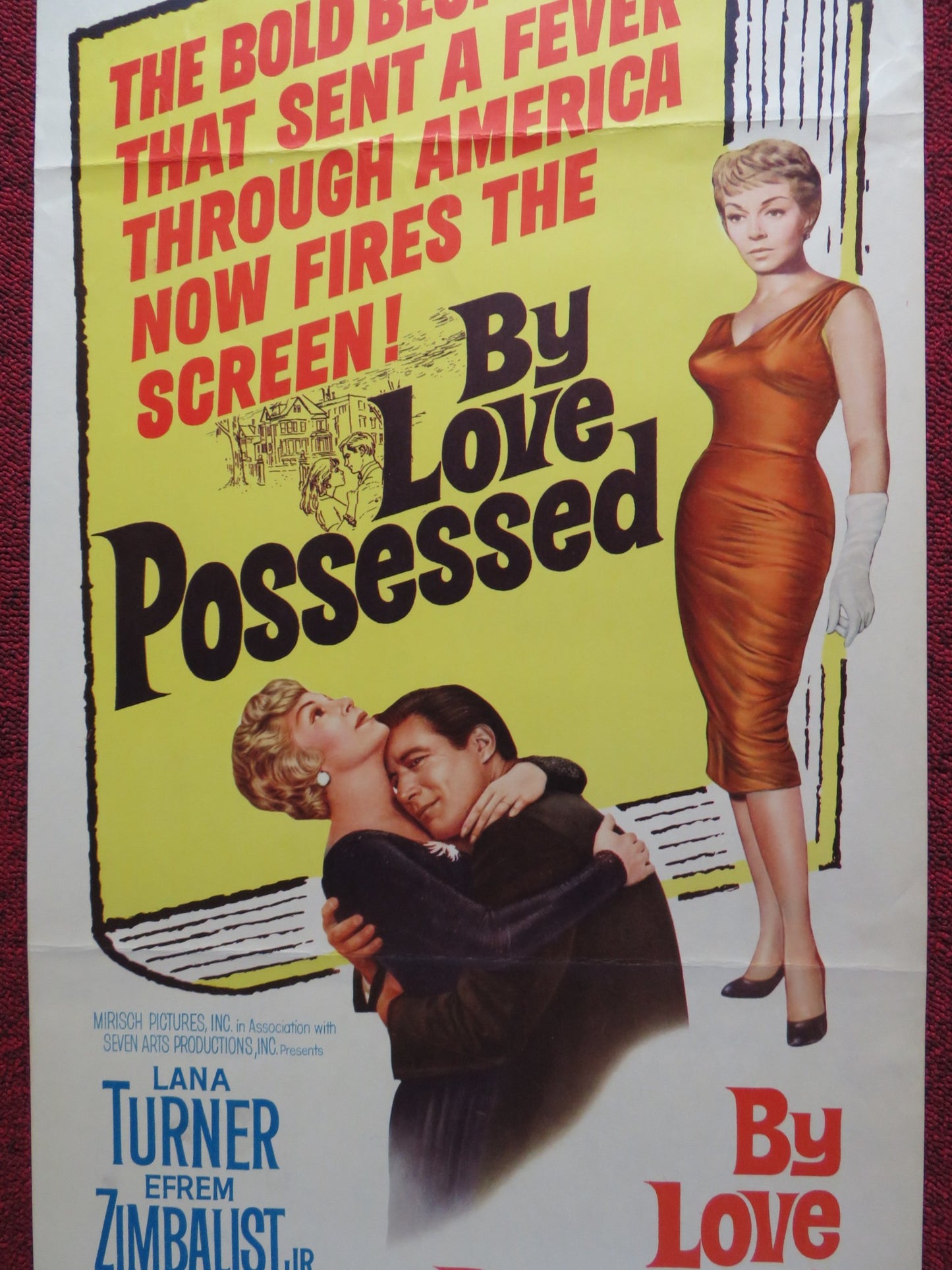 BY LOVE POSSESSED US INSERT (14"x 36") POSTER LANA TURNER E. ZIMBALSIT JR. 1961