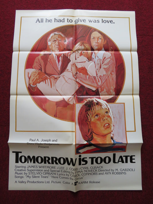 TOMORROW IS TOO LATE FOLDED US ONE SHEET POSTER JAMES WHITMORE LEE J.COBB 1978