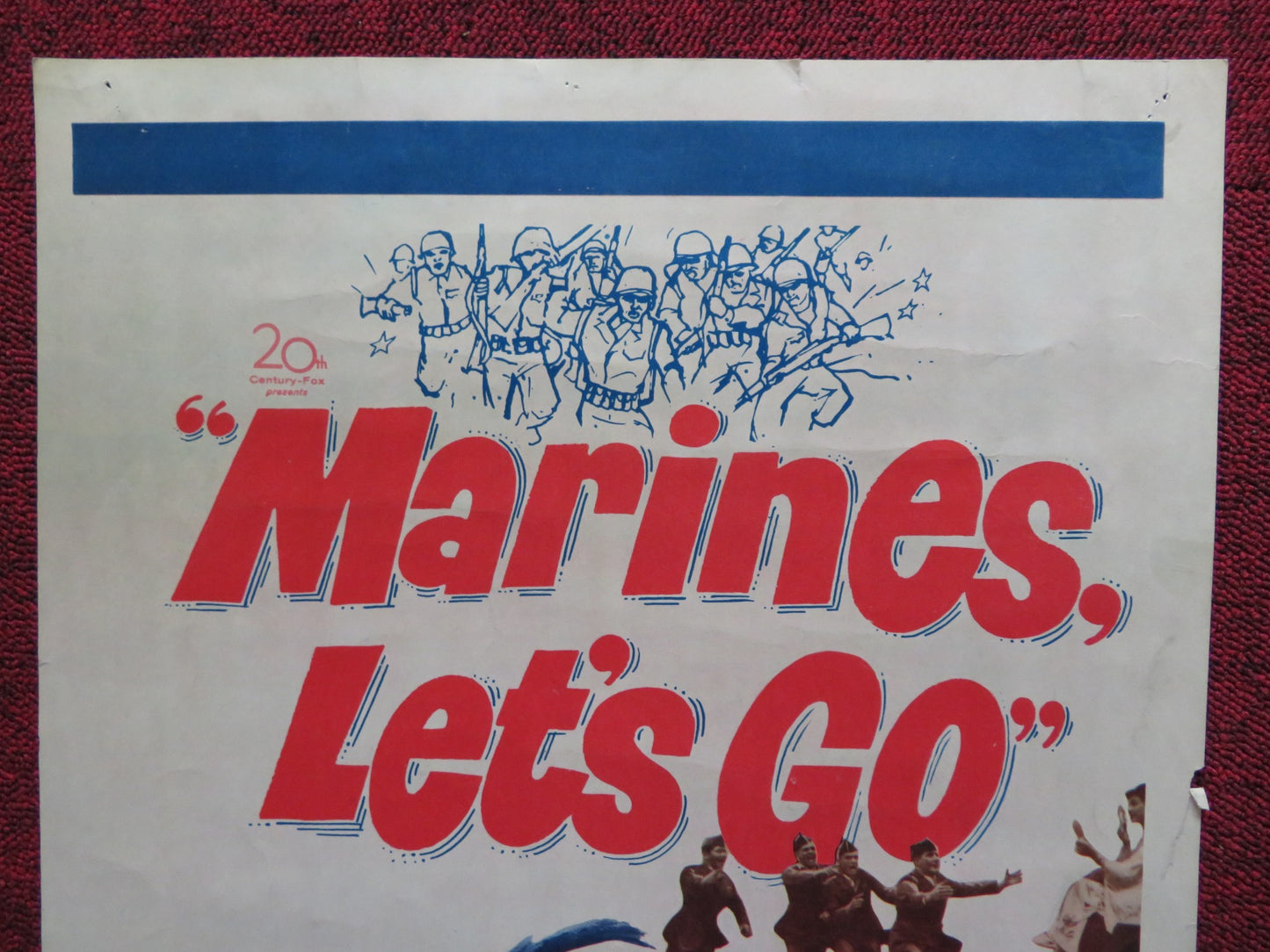 MARINES, LET'S GO US INSERT (14"x 36") POSTER TOM TRYON DAVID HEDISON 1961