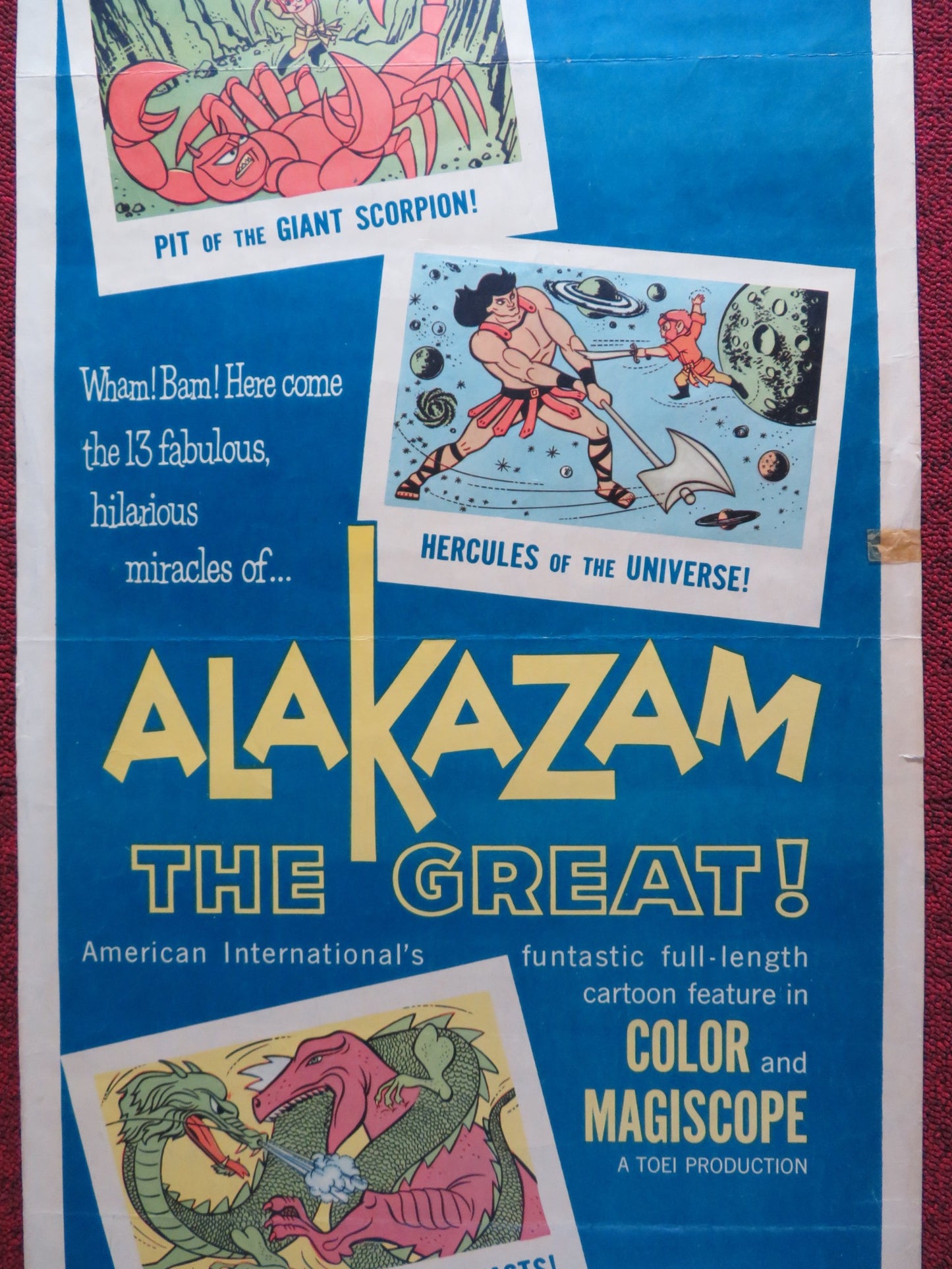 ALAKAZAM THE GREAT US INSERT (14"x 36") POSTER FRANKIE AVALON DODIE STEVENS 1961