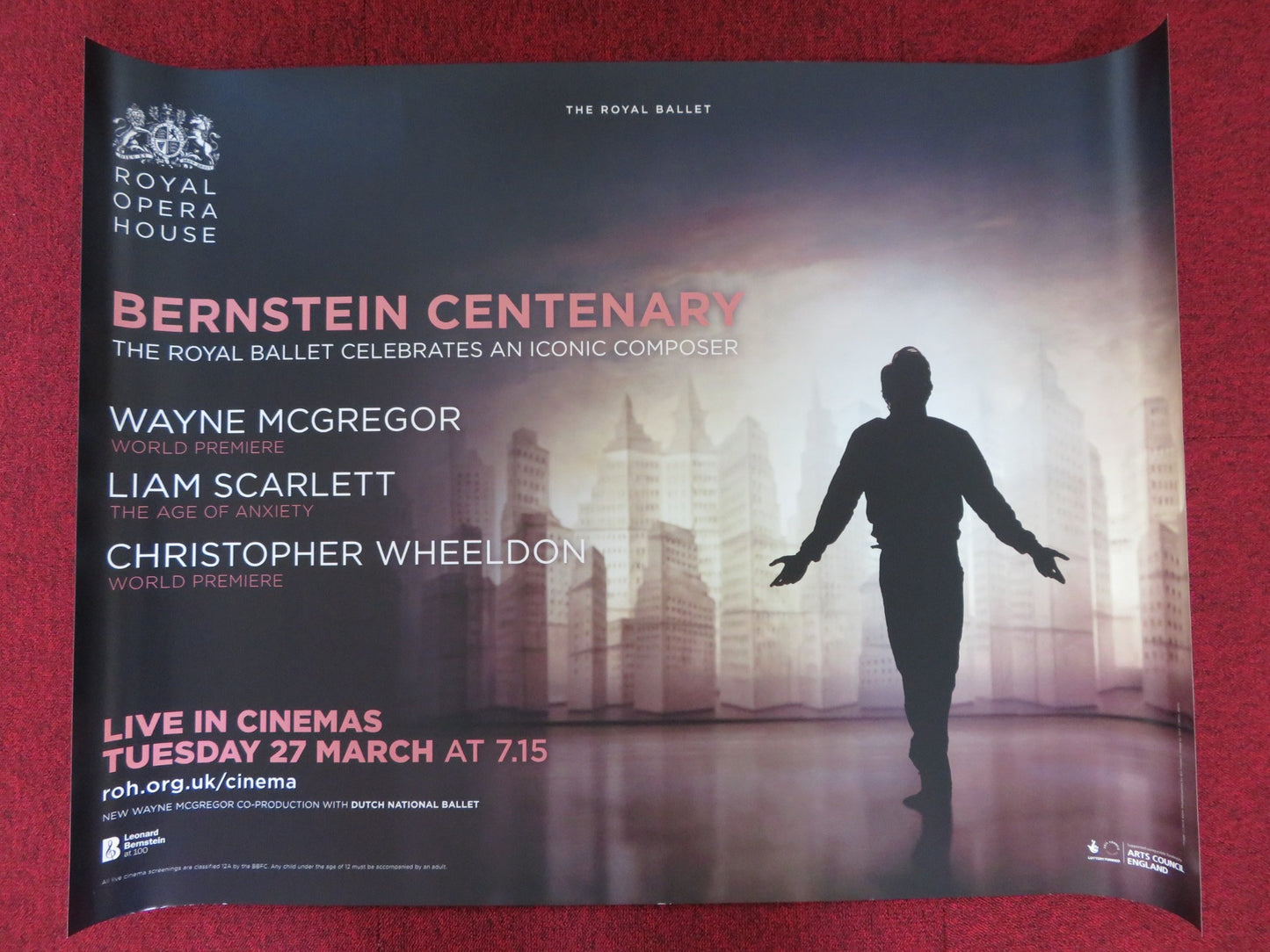 BERNSTEIN CENTENARY ROYAL OPERA HOUSE UK QUAD (30"x 40") ROLLED POSTER 2018