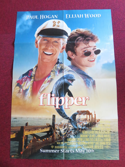 FLIPPER FOLDED US ONE SHEET POSTER PAUL HOGAN ELIJAH WOOD 1996