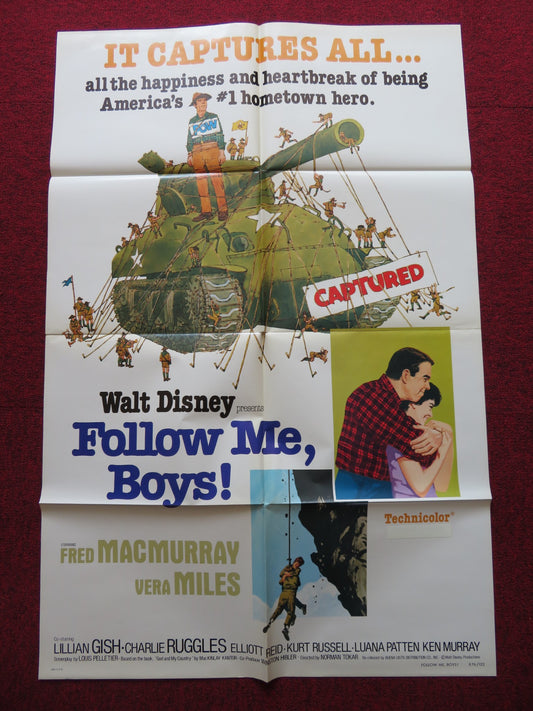 FOLLOW ME, BOYS! FOLDED US ONE SHEET POSTER DISNEY FRED MACMURRAY 1976