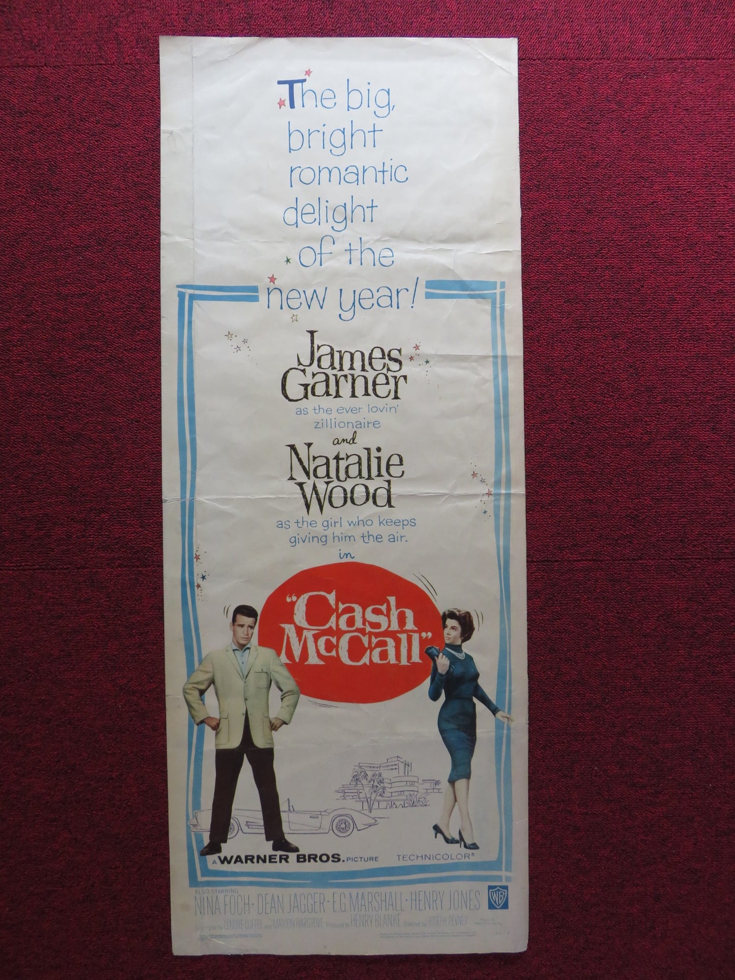 CASH MCCALL US INSERT (14"x 36") POSTER JAMES GARNER NATALIE WOOD 1960