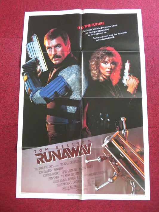 RUNAWAY FOLDED US ONE SHEET POSTER TOM SELLECK CYNTHIA RHODES 1984