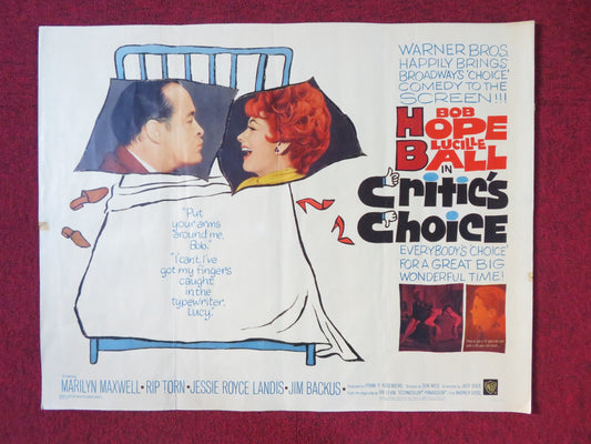 CRITIC'S CHOICE HALF SHEET (22"x 28") POSTER BOB HOPE LUCILLE BALL 1963