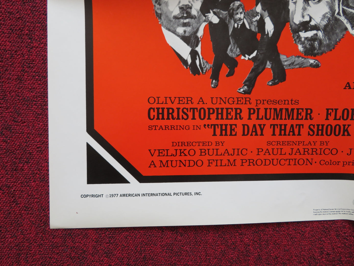 THE DAY THAT SHOOK THE WORLD FOLDED US ONE SHEET POSTER CHRISTOPHER PLUMMER 1977