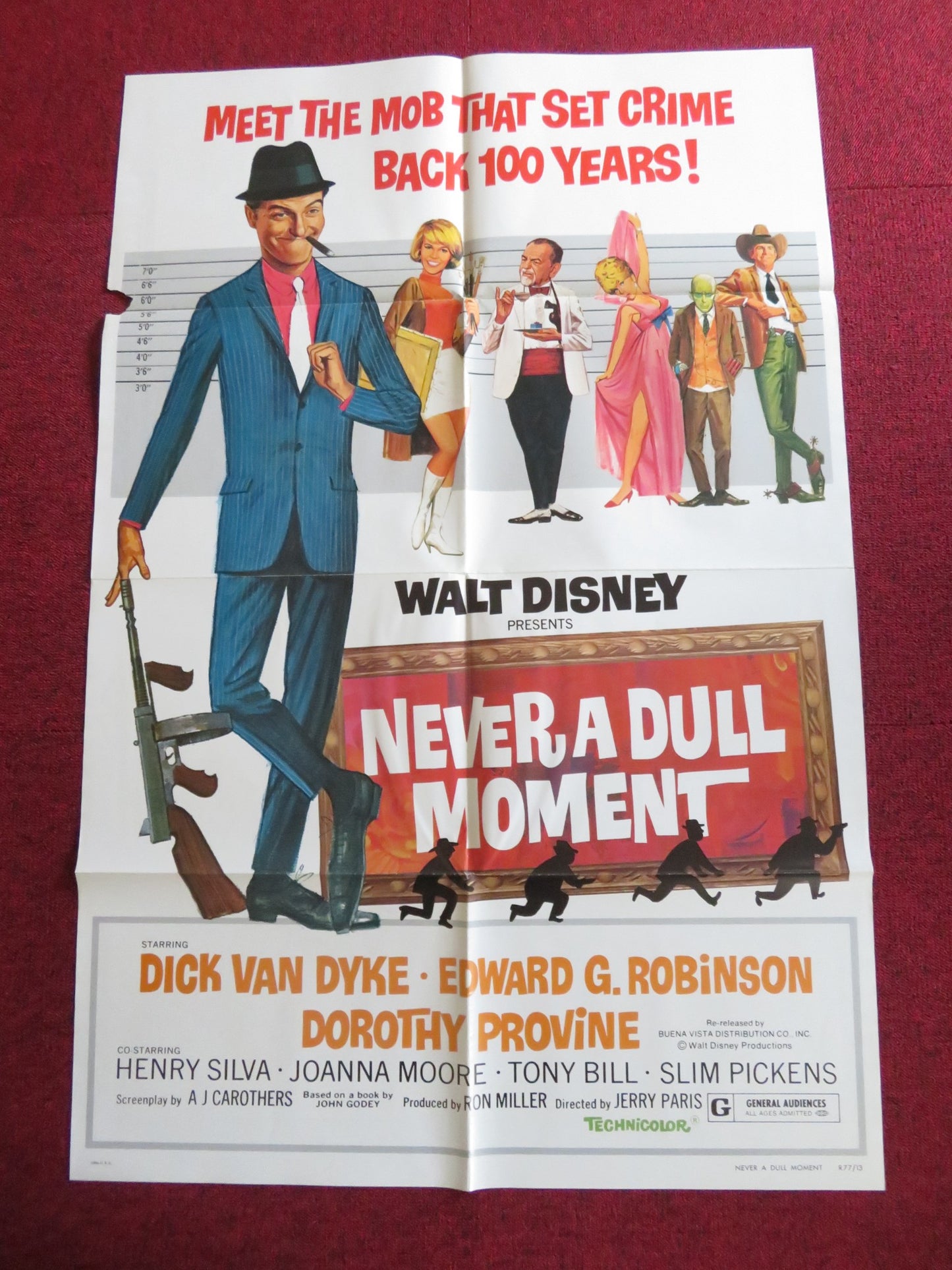 NEVER A DULL MOMENT FOLDED US ONE SHEET POSTER DISNEY DICK VAN DYKE 1977