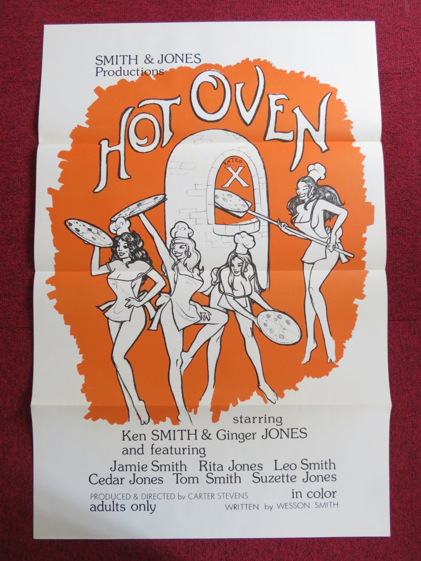 THE HOT OVEN US TRI FOLDED ONE SHEET ROLLED POSTER ERIC EDWARDS G. SNAPS 1975