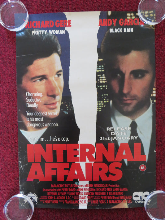 INTERNAL AFFAIRS VHS VIDEO POSTER RICHARD GERE ANDY GARCIA 1990