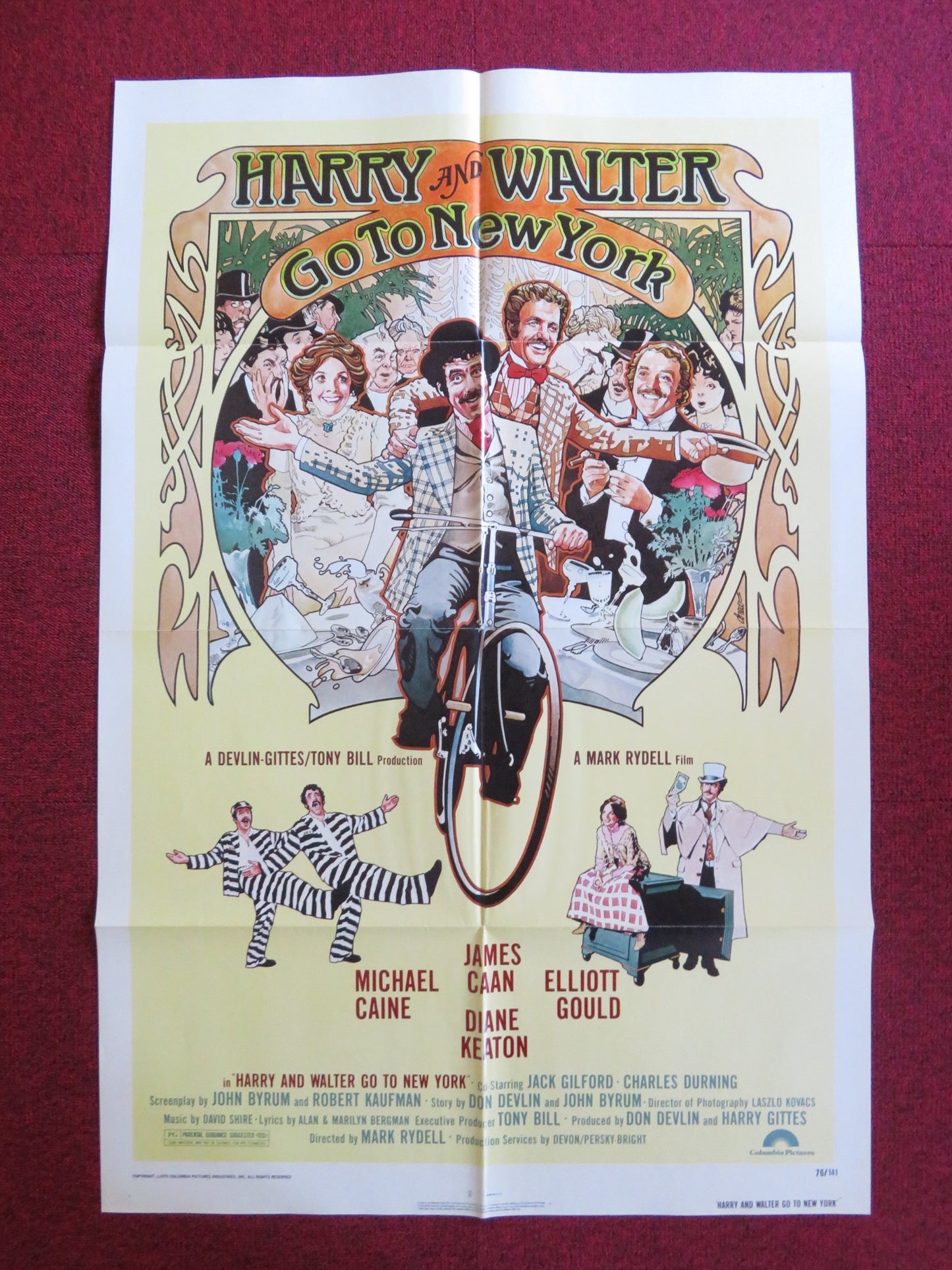 HARRY AND WALTER GO TO NEW YORK  FOLDED US ONE SHEET POSTER JAMES CAAN 1976