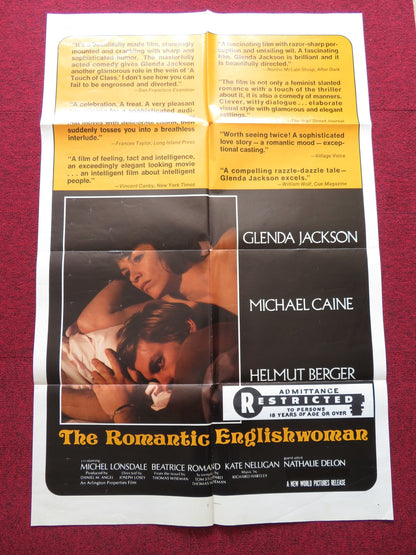 THE ROMANTIC ENGLISHWOMAN FOLDED US ONE SHEET POSTER MICHAEL CAINE 1975