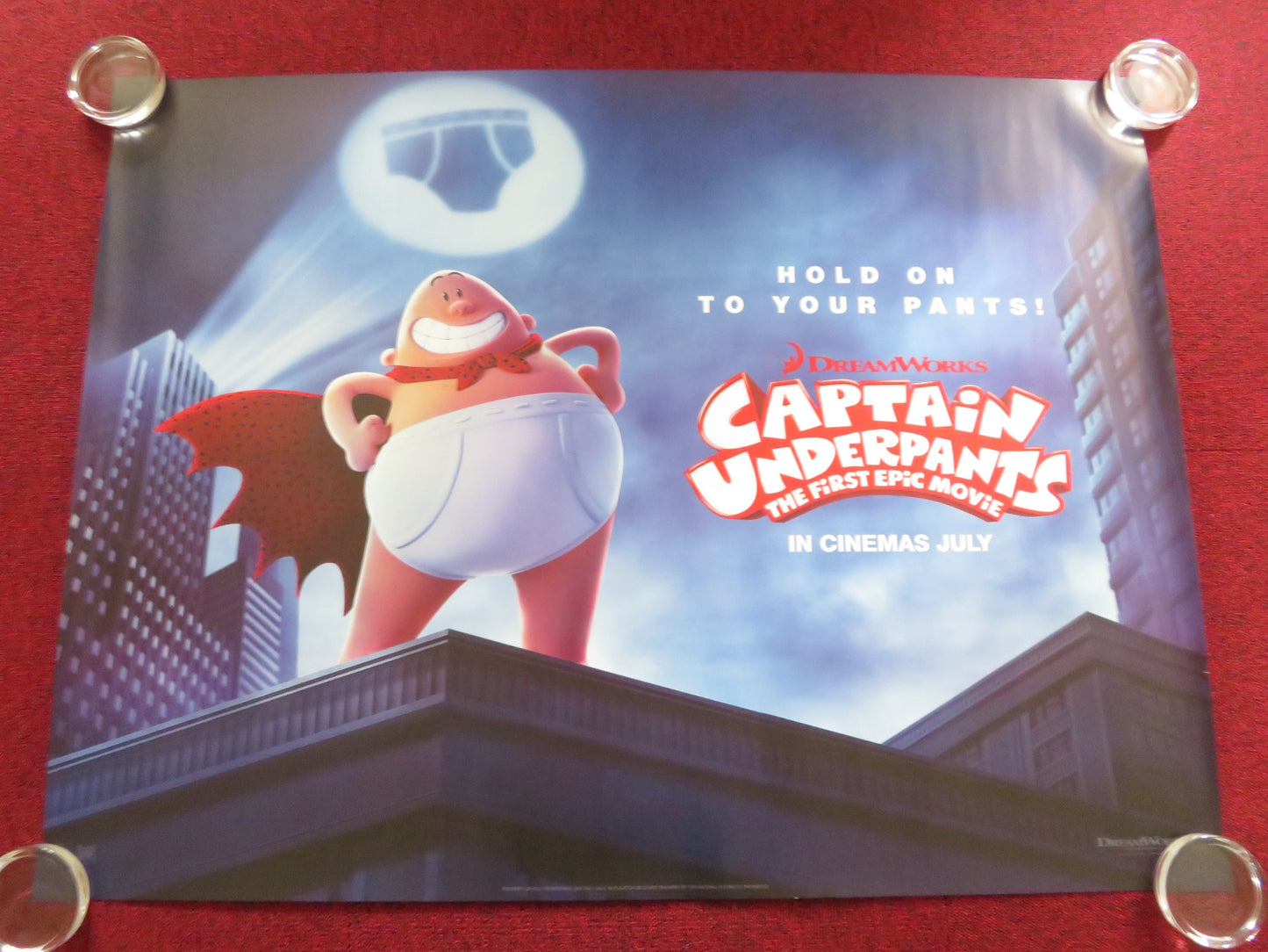 CAPTAIN UNDERPANTS: THE FIRST EPIC MOVIE UK QUAD ROLLED POSTER KEVIN HART 2017
