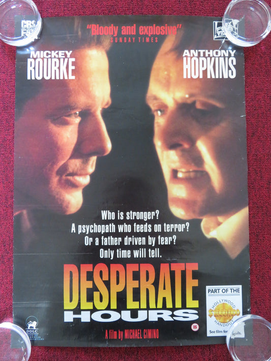 DESPERATE HOURS  VHS VIDEO POSTER MICKEY ROURKE ANTHONY HOPKINS 1990