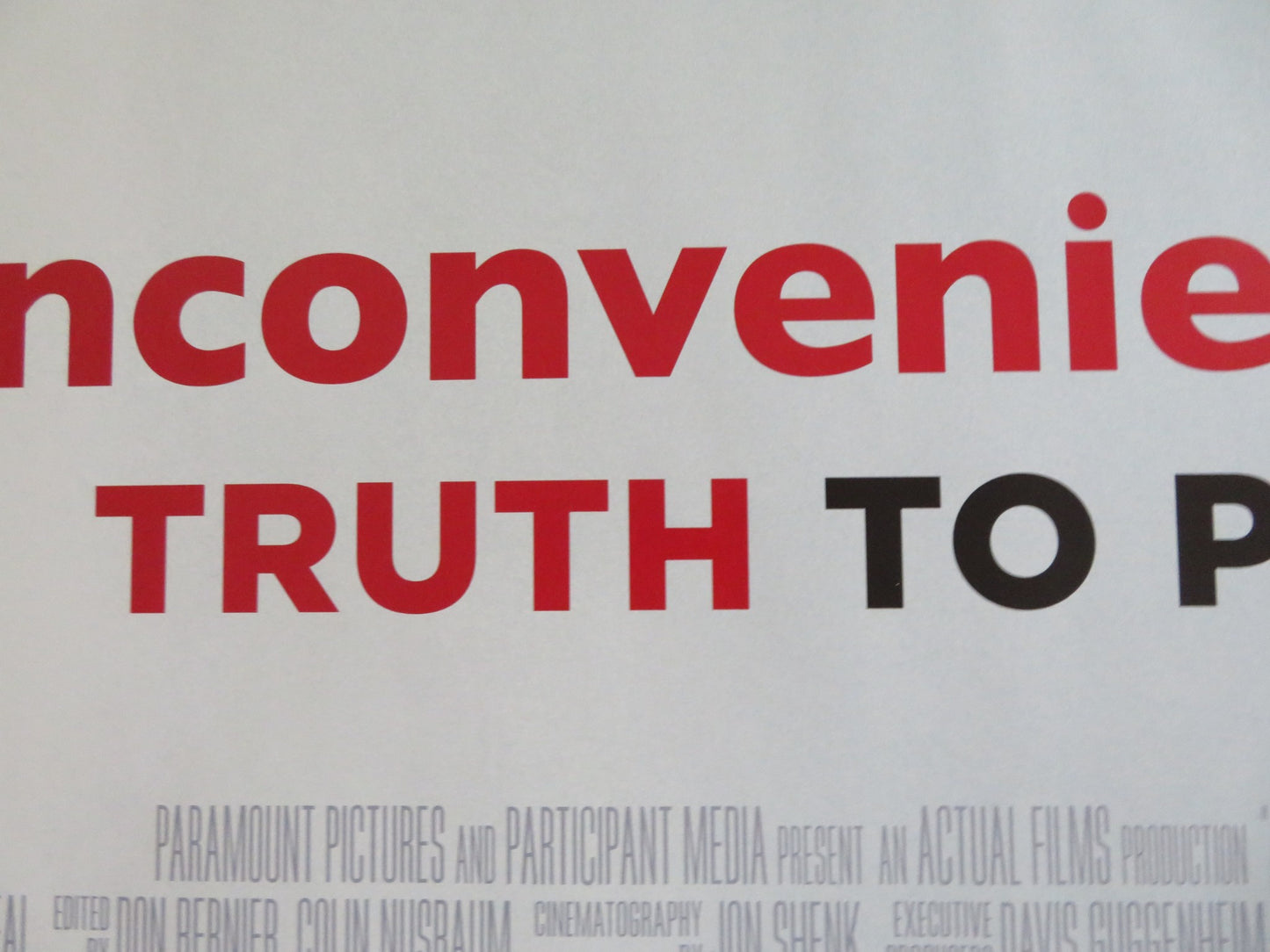 AN INCONVENIENT SEQUEL: TRUTH TO POWER UK QUAD ROLLED POSTER AL GORE 2017