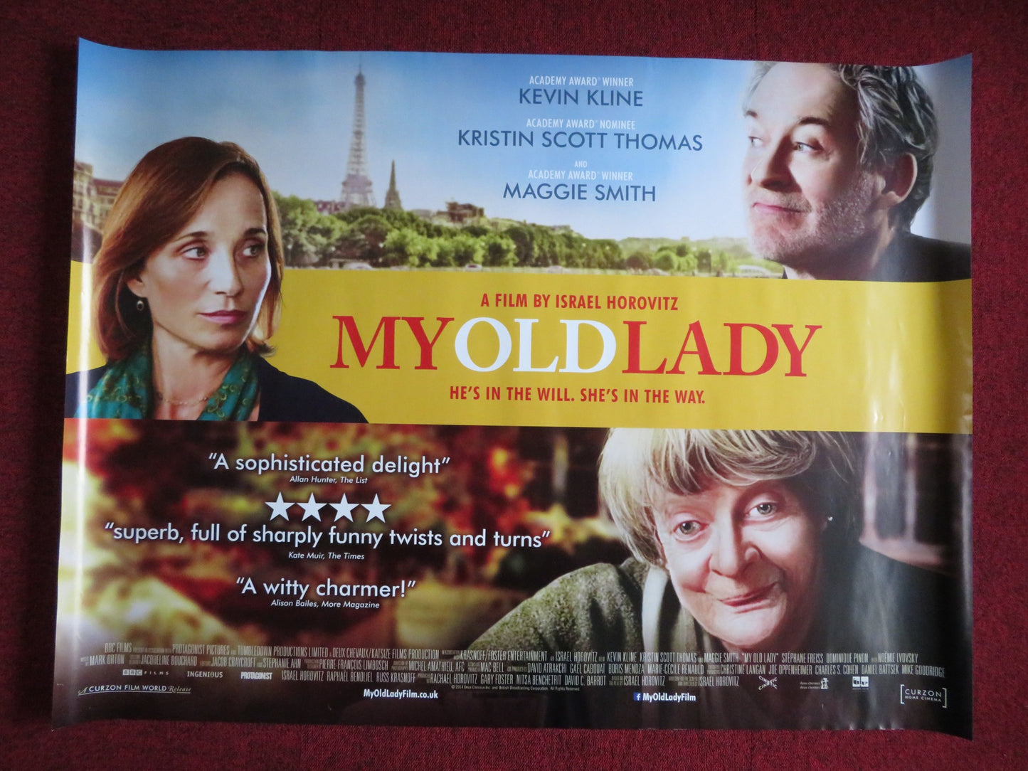 MY OLD LADY UK QUAD (30"x 40") ROLLED POSTER KEVIN KLINE KRISTEN S. THOMAS 2014