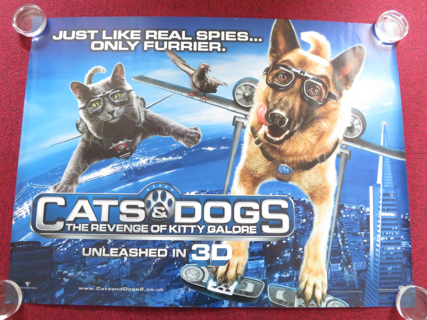 CATS & DOGS: THE REVENGE OF KITTY GALORE UK QUAD ROLLED POSTER MARSDEN 2010