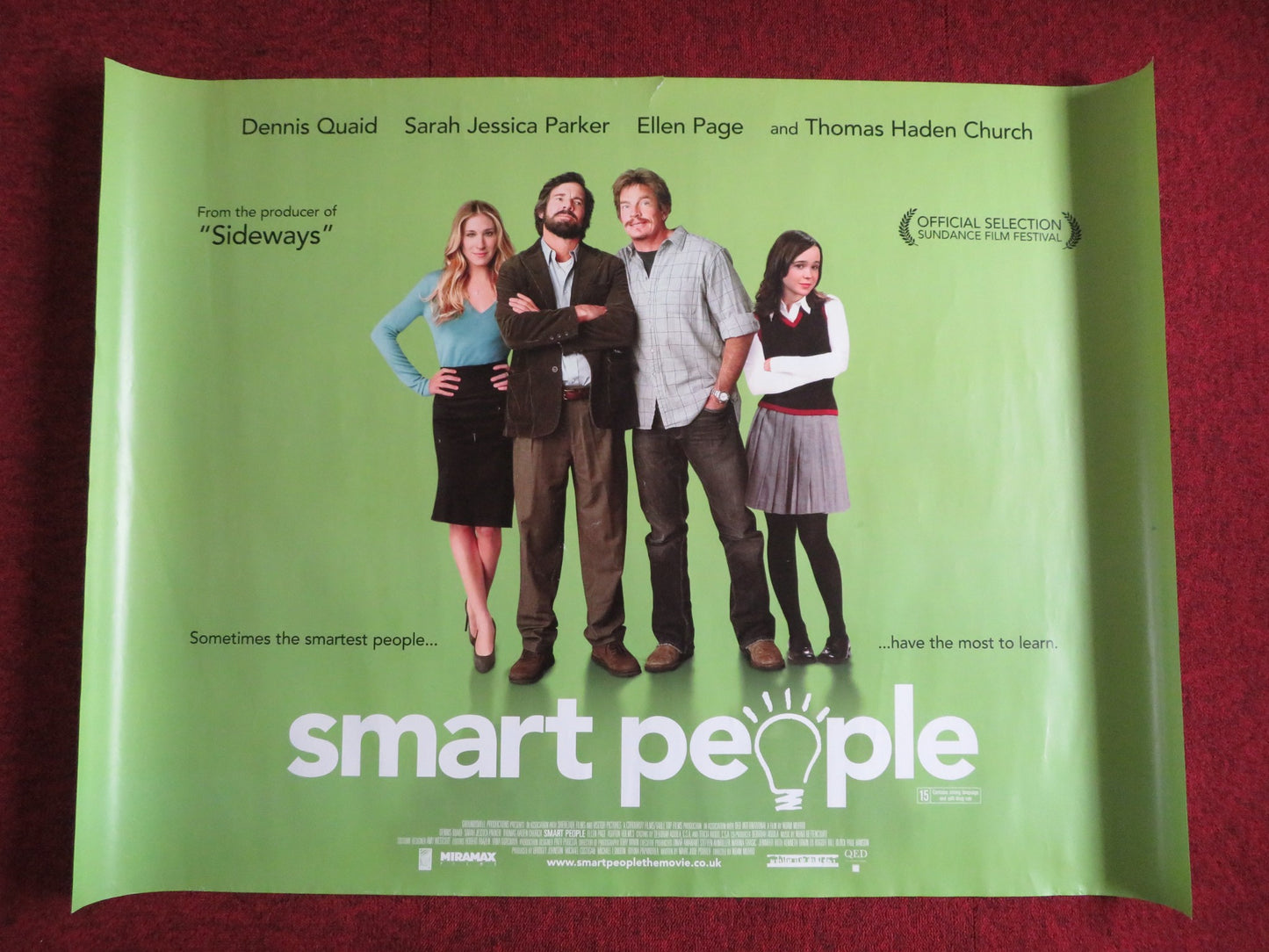 SMART PEOPLE UK QUAD (30"x 40") ROLLED POSTER DENNIS QUAID S. J. PARKER 2008