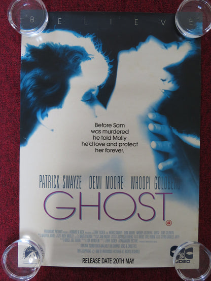 GHOST VHS VIDEO POSTER PATRICK SWAYZE DEMI MOORE WHOOPI GOLDBERG 1990