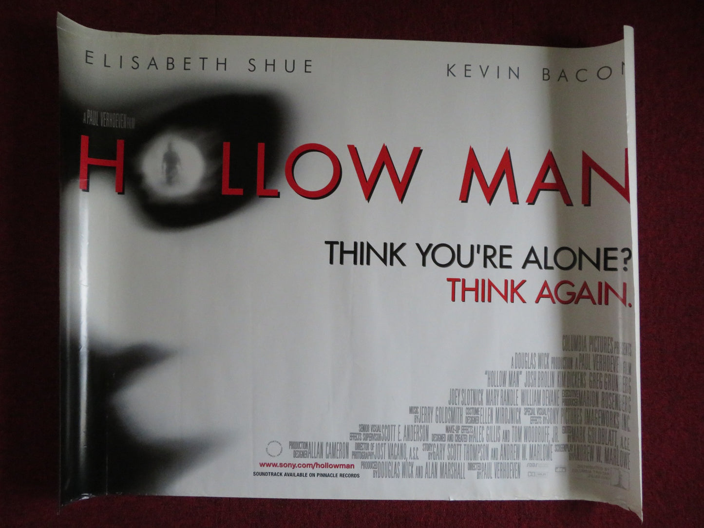 HOLLOW MAN UK QUAD (30"x 40") ROLLED POSTER KEVIN BACON ELISABETH SHUE 2000