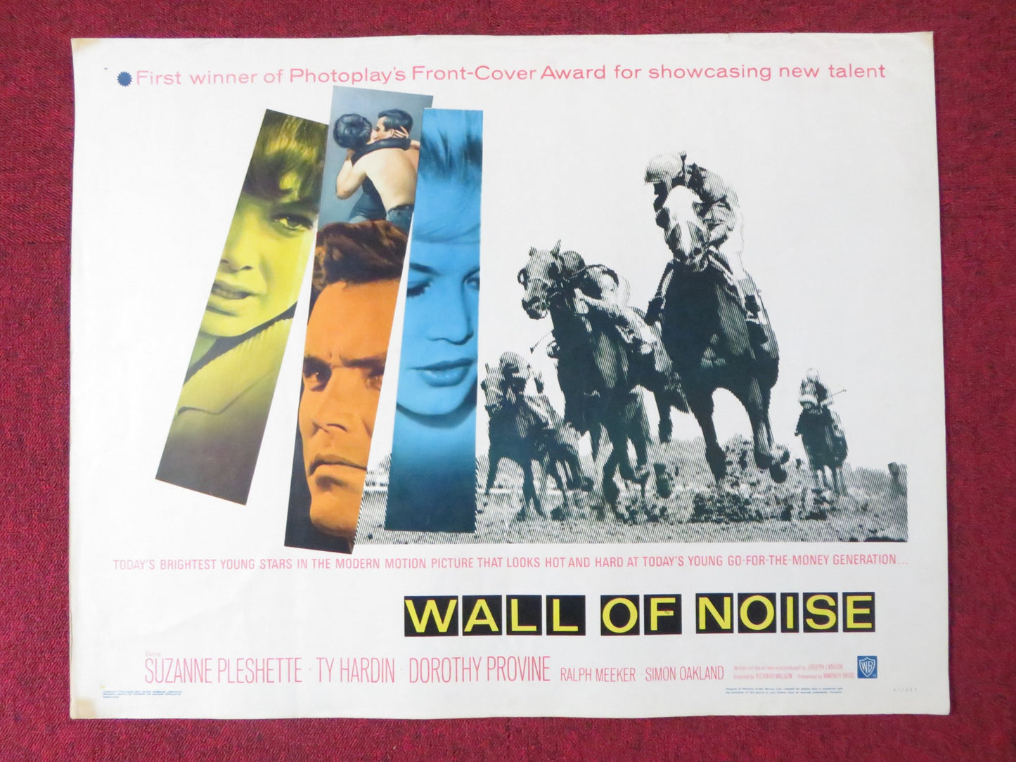 WALL OF NOISE HALF SHEET (22"x 28") POSTER SUZANNE PLESHETTE TY HARDIN 1963