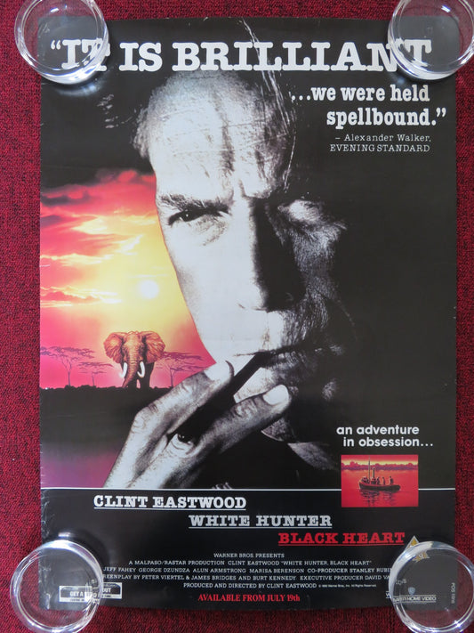 WHITE HUNTER BLACK HEART VHS VIDEO POSTER CLINT EASTWOOD 1990