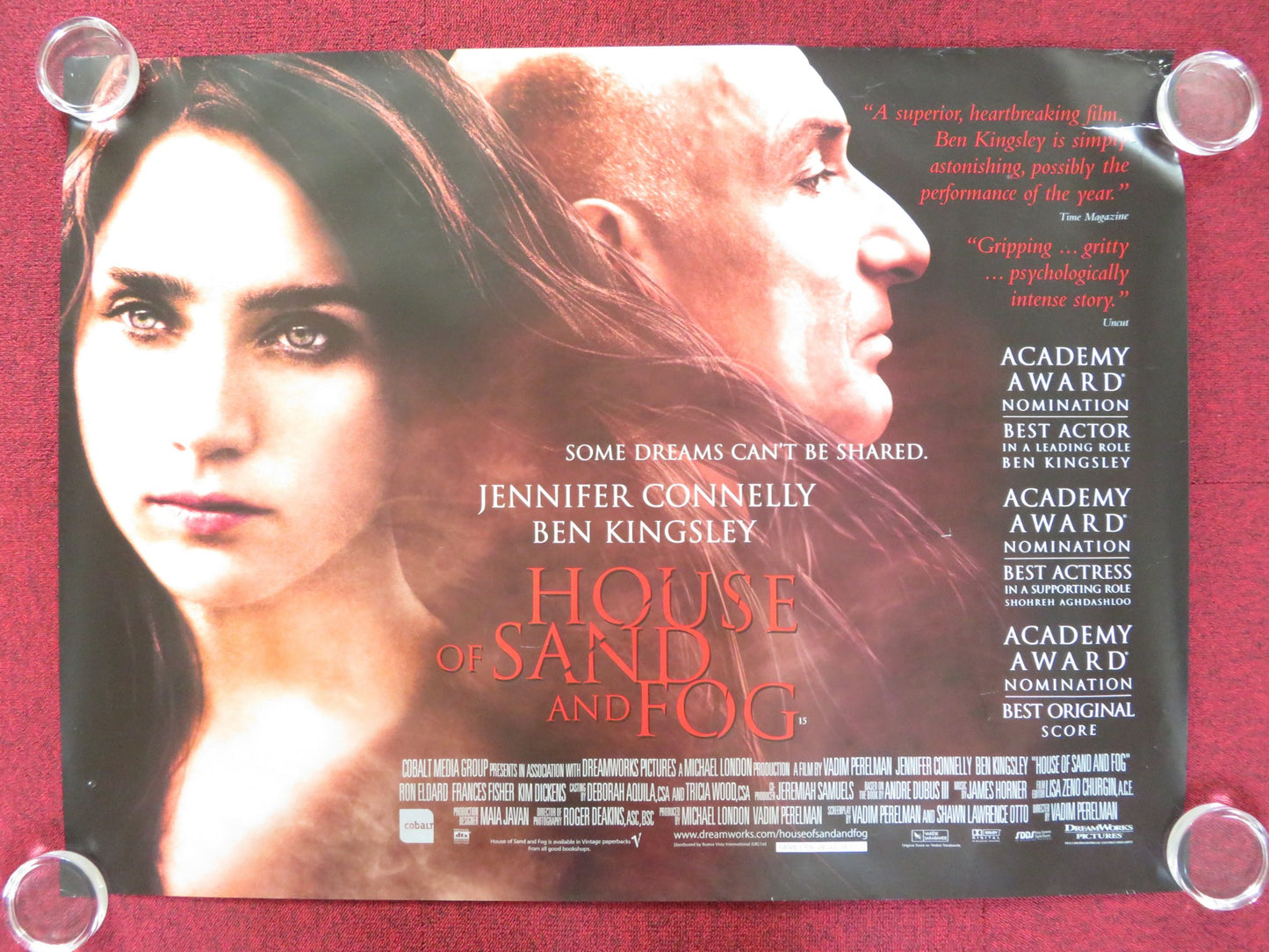 HOUSE OF SAND AND FOG UK QUAD (30"x 40") ROLLED POSTER BEN KINGSLEY 2003