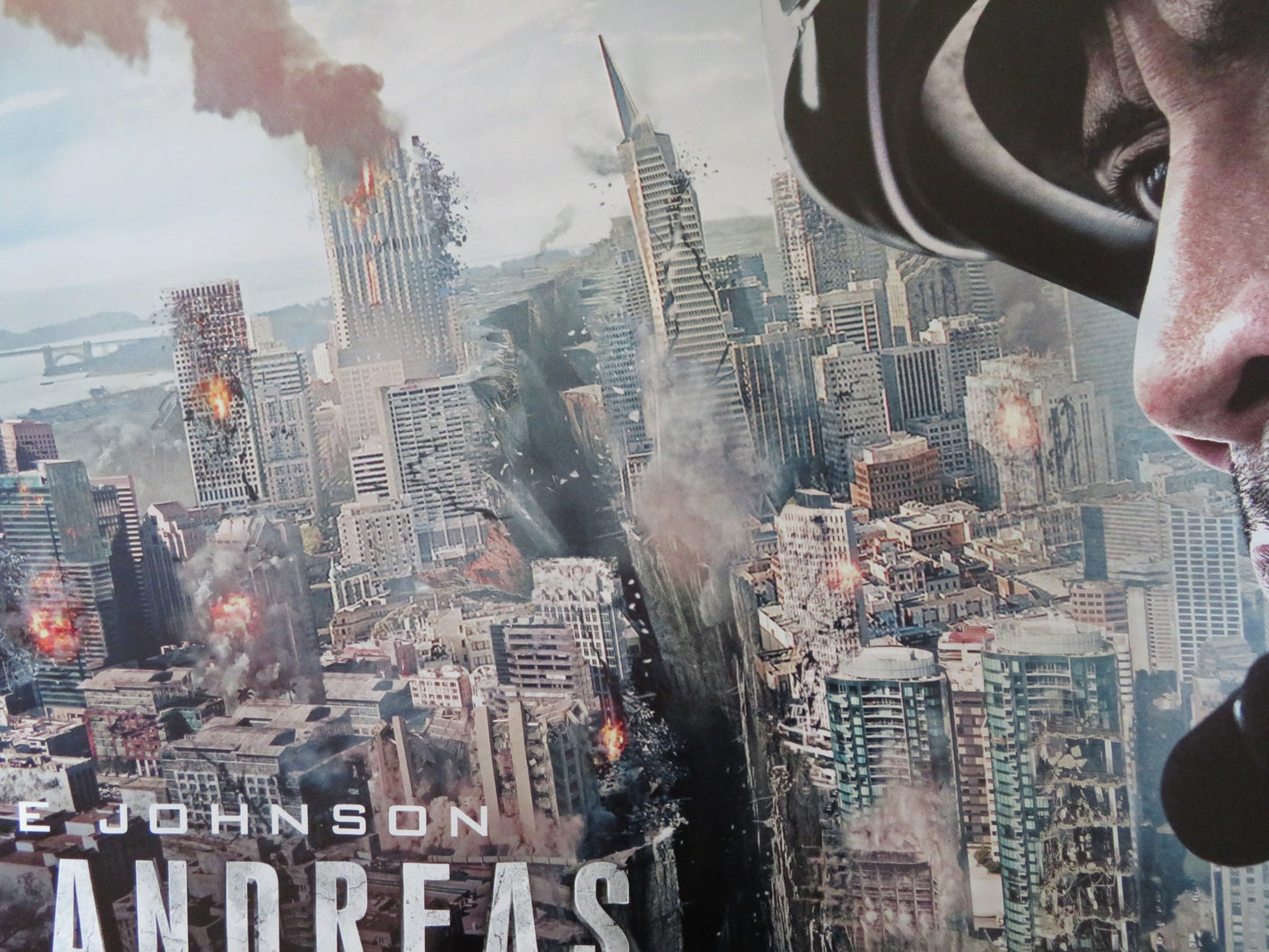 SAN ANDREAS UK QUAD (30"x 40") ROLLED POSTER DWAYNE JOHNSON CARLA GUGINO 2015