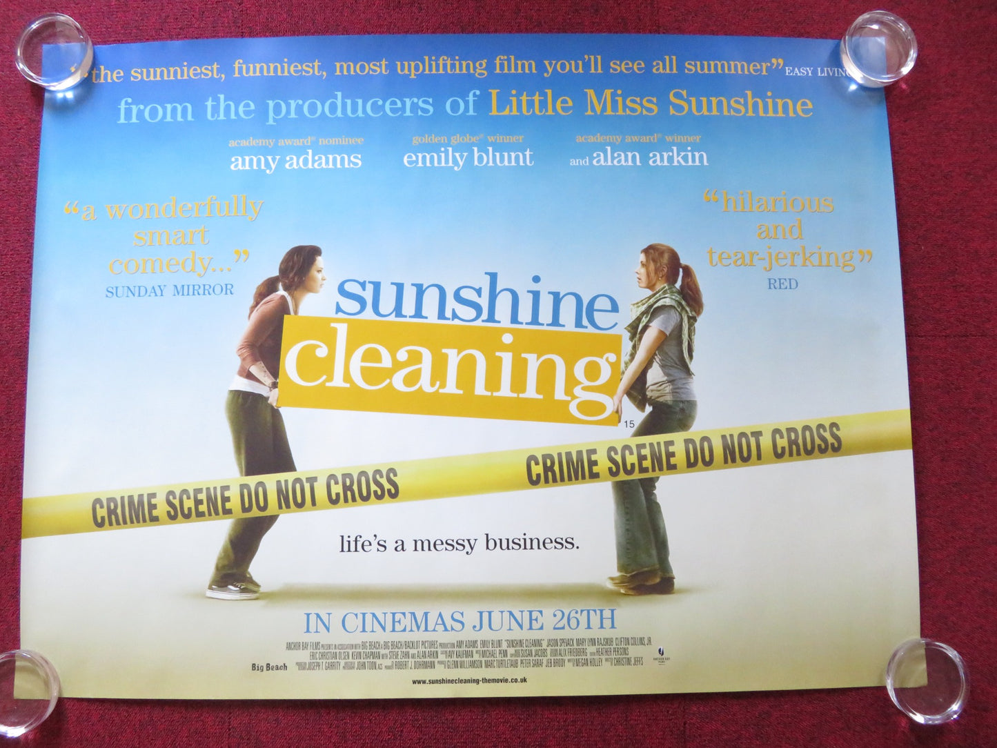 SUNSHINE CLEANING UK QUAD (30"x 40") ROLLED POSTER AMY ADAMS EMILY BLUNT 2008