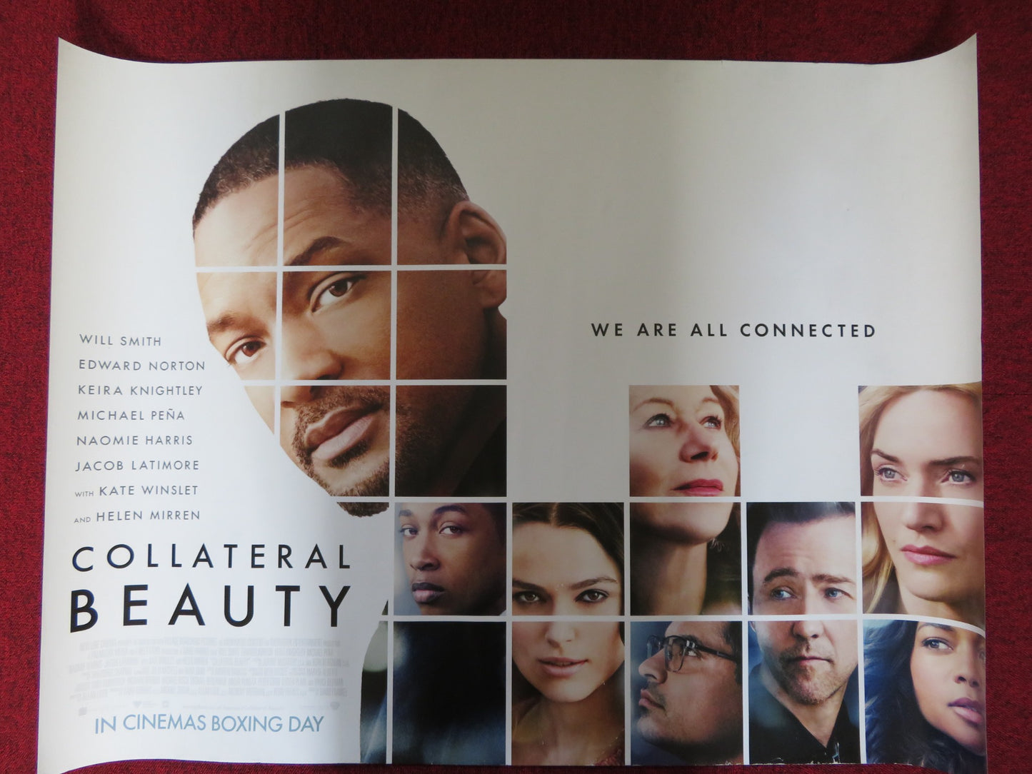 COLLATERAL BEAUTY UK QUAD (30"x 40") ROLLED POSTER WILL SMITH EDWARD NORTON 2016