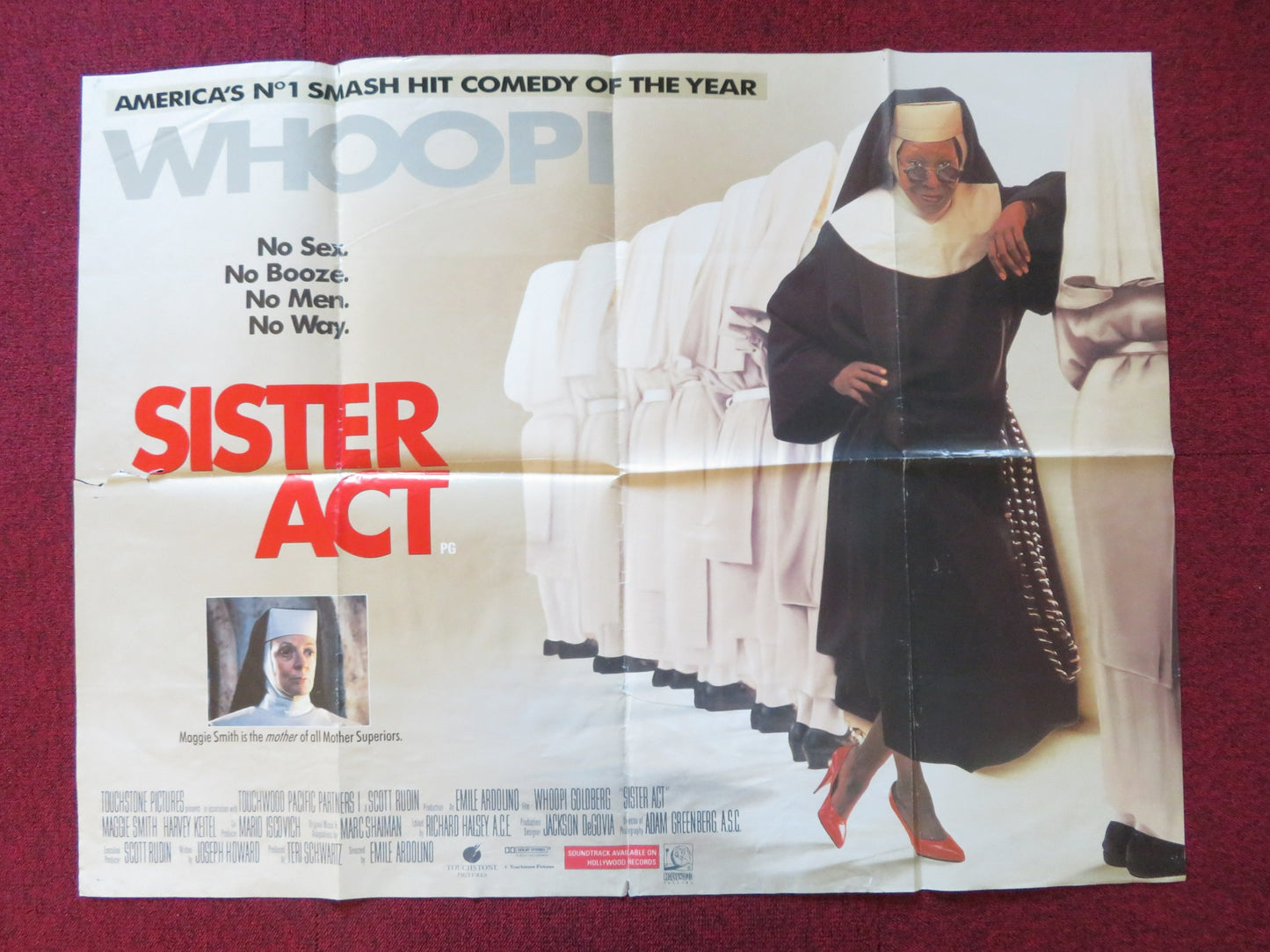 SISTER ACT UK QUAD POSTER FOLDED STEVE MARTIN DIANE KEATON  1992