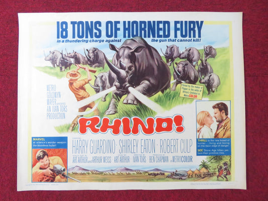 RHINO! HALF SHEET (22"x 28") POSTER HARRY GUARDINO SHIRLEY EATON 1964