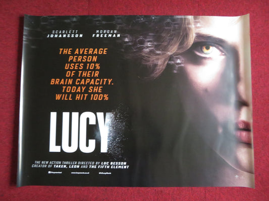 LUCY UK QUAD (30"x 40") ROLLED POSTER SCARLETT JOHANSSON MORGAN FREEMAN 2014