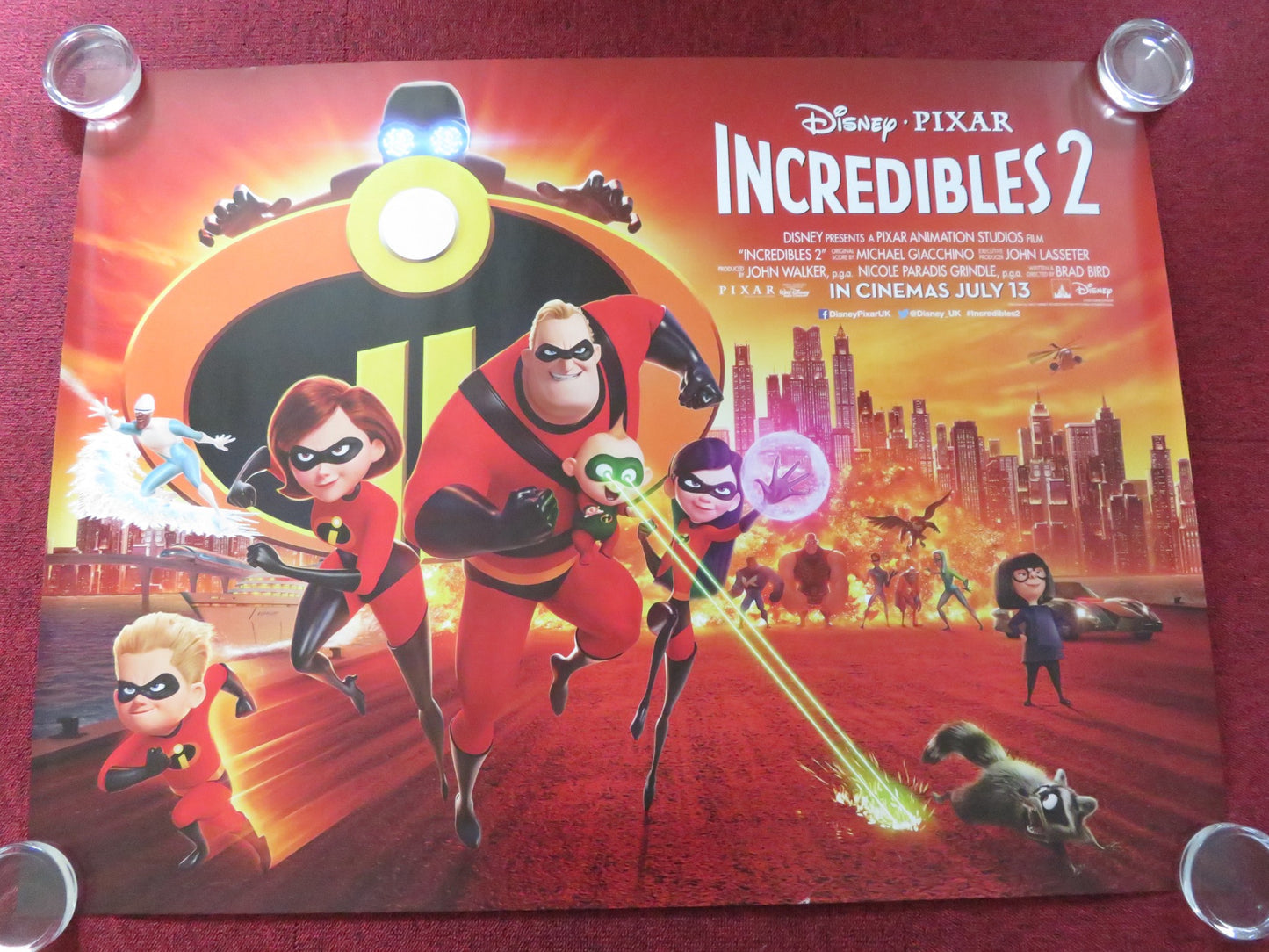 INCREDIBLES 2 UK QUAD ROLLED POSTER CRAIG T. NELSON HOLLY HUNTER 2018