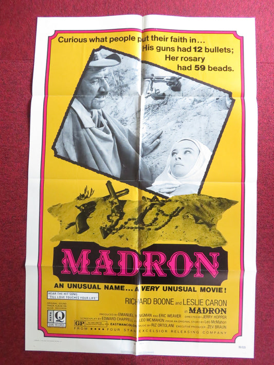 MADRON FOLDED US ONE SHEET POSTER RICHARD BOONE LESLIE CARON 1970