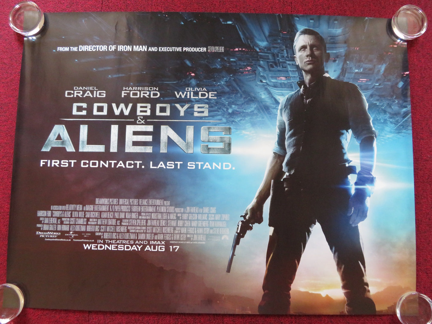 COWBOYS & ALIENS UK QUAD (30"x 40") ROLLED POSTER DANIEL CRAIG H. FORD 2011