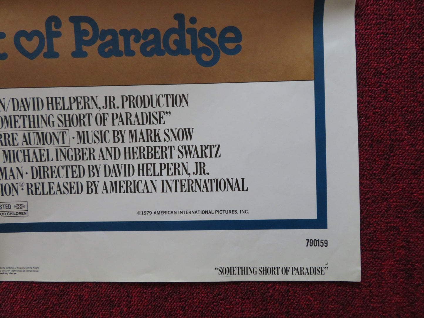 SOMETHING SHORT OF PARADISE FOLDED US ONE SHEET POSTER SUSAN SARANDON 1979