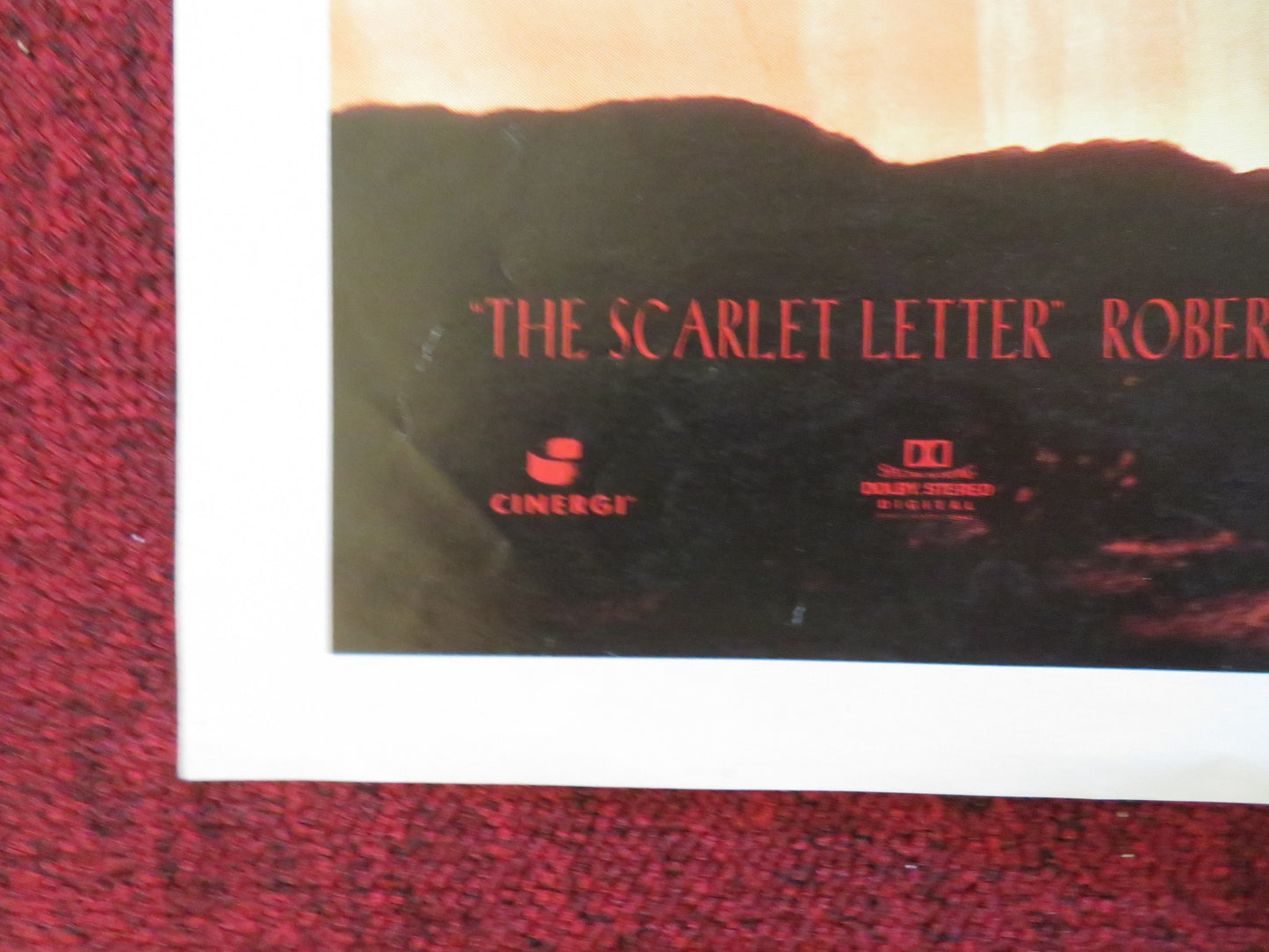 THE SCARLET LETTER UK QUAD POSTER FOLDED DEMI MOORE GARY OLDMAN 1995