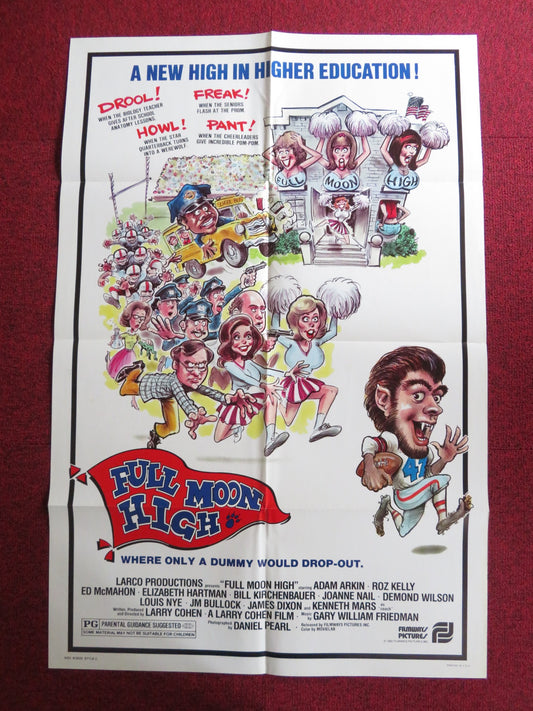 FULL MOON HIGH - STYLE C FOLDED US ONE SHEET POSTER LARRY COHEN ADAM ARKIN 1980