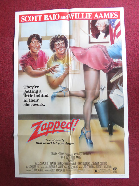 ZAPPED! FOLDED US ONE SHEET POSTER SCOTT BAIO WILLIE AAMES 1982