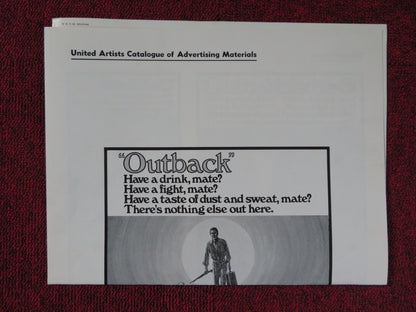 OUTBACK UNCUT UNITED ARTISTS FOLDED PRESS BOOK DONALD PLEASENCE GARY BOND 1971