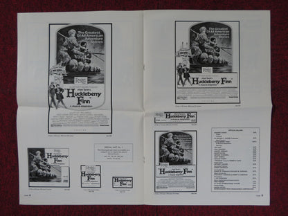 HUCKLEBERRY FINN UNCUT UNITED ARTISTS FOLDED PRESS BOOK JEFF EAST 1974