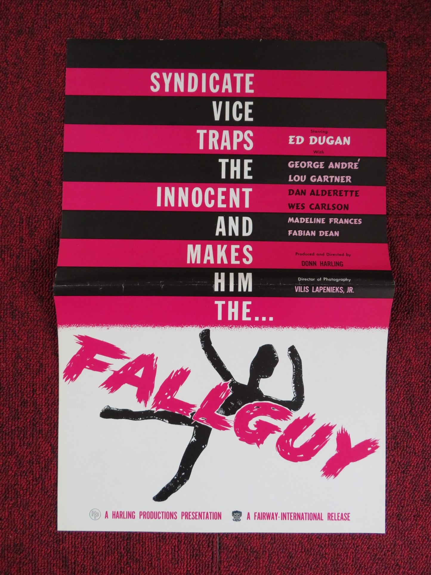 FALLGUY UNCUT FOLDED PRESS BOOK ED DUGAN GEORGE ANDRE 1962